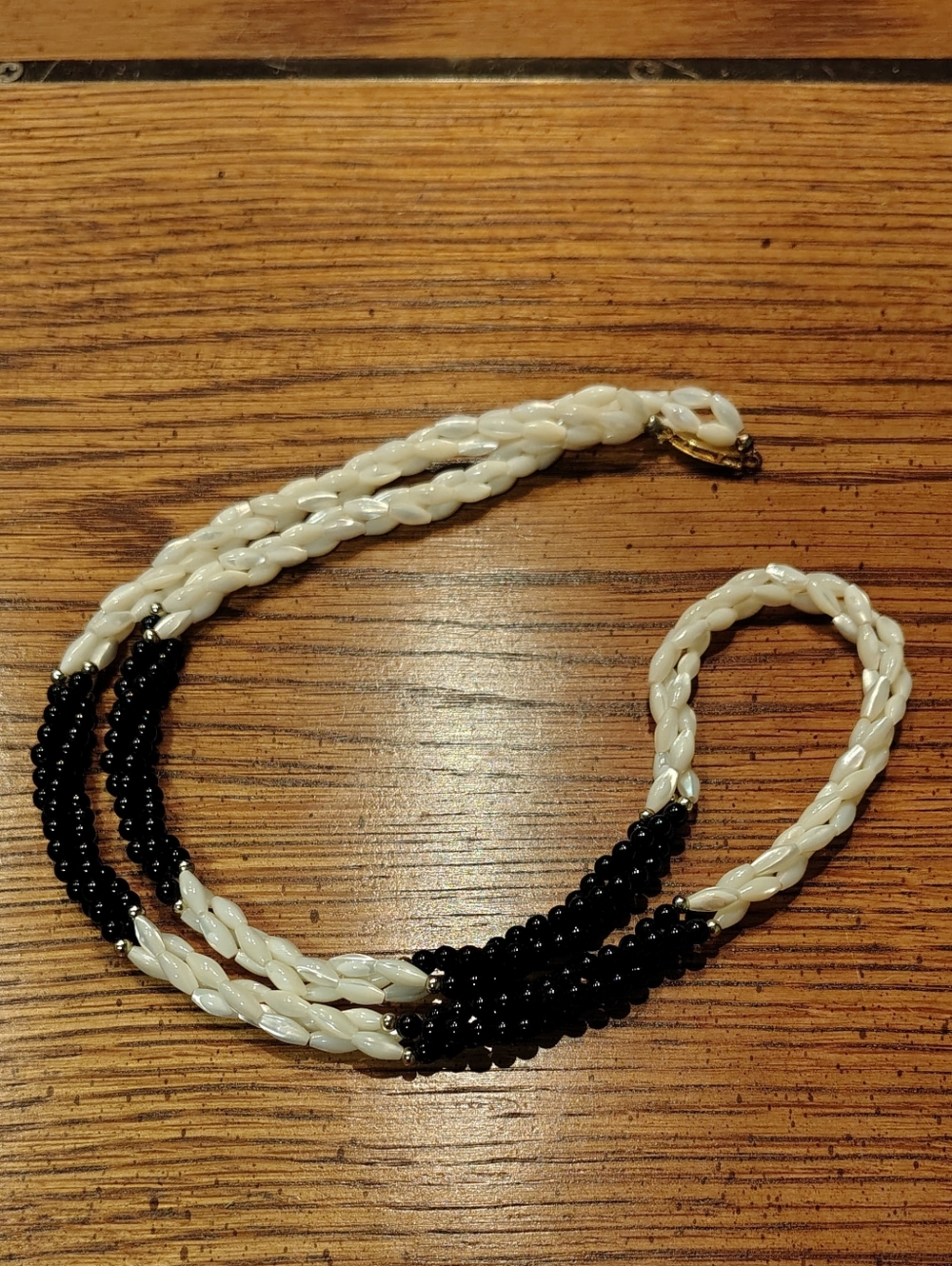 Vintage Multistrand Twist Mother Of Pearl Necklace